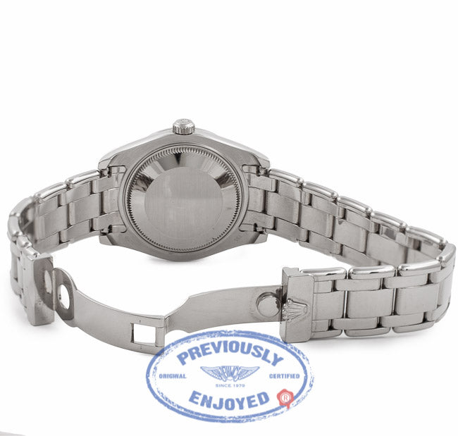Rolex Pearlmaster Datejust 34mm White Gold Bracelet Mother of Pearl Diamond Dial Diamond Bezel Automatic Ladies Watch 81339 Beverly Hills Watch Company Watch Store