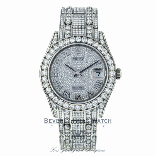 Rolex Pearlmaster 39mm Datejust White Gold Paved Diamonds 86409RBR RD7P29