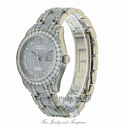 Rolex Pearlmaster 39mm Datejust White Gold Paved Diamonds 86409RBR RD7P29