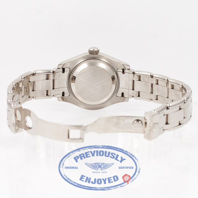 Rolex Pearlmaster White Gold 29mm Diamond Bezel White Mother of Pearl Diamond Dial Ladies Watch 80299 Rolex Watch Store Beverly Hills