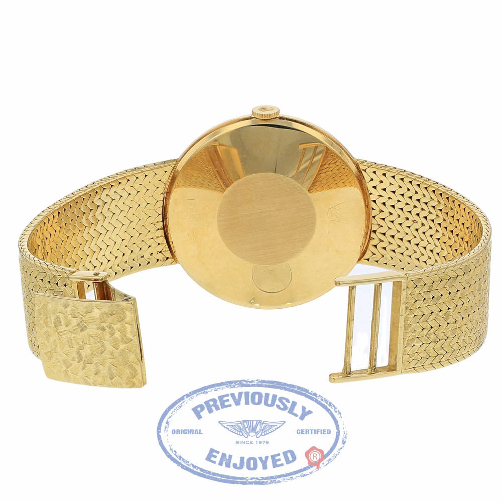 Rolex Precision 1960's Vintage 33MM Manual Wind 18k Yellow Gold Champagne Ivory Dial Index Markers 22ETUJ - Beverly Hills Watch Company Watch Store