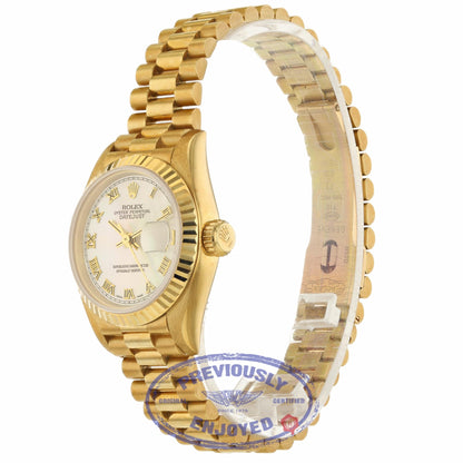 Rolex Datejust 26mm Yellow Gold President Mother of Pearl Dial 69178 QMJL13