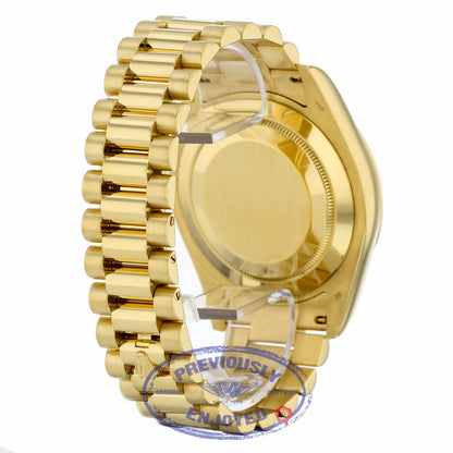 Rolex Day Date II 41mm 18K Yellow Gold Champagne Diamond Dial Fluted Bezel 218238 W17APQ - Beverly Hills Watch Company