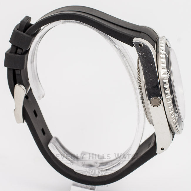 Rubber B Black Rubber Strap for Rolex Stainless Steel Sea-Dweller M106-BK with a Tang Buckle (Strap Only) Beverly Hills Watch Company