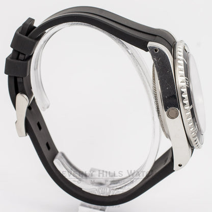 Rubber B Black Rubber Strap for Rolex Stainless Steel Sea-Dweller M106-BK with a Tang Buckle (Strap Only) Beverly Hills Watch Company