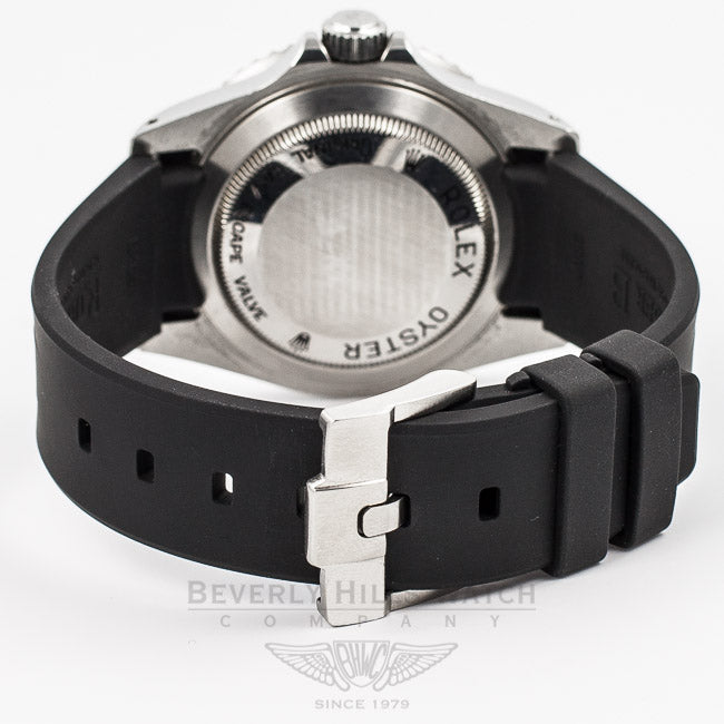 Rubber B Black Rubber Strap for Rolex Stainless Steel Sea-Dweller M106-BK with a Tang Buckle (Strap Only) Beverly Hills Watch Company