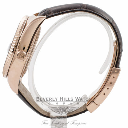 Rolex Sky-Dweller 18K Everose Gold 42mm Leather Strap Deployment Buckle Annual Calendar GMT Watch 326135 4QK46E - Beverly Hills Watch Company