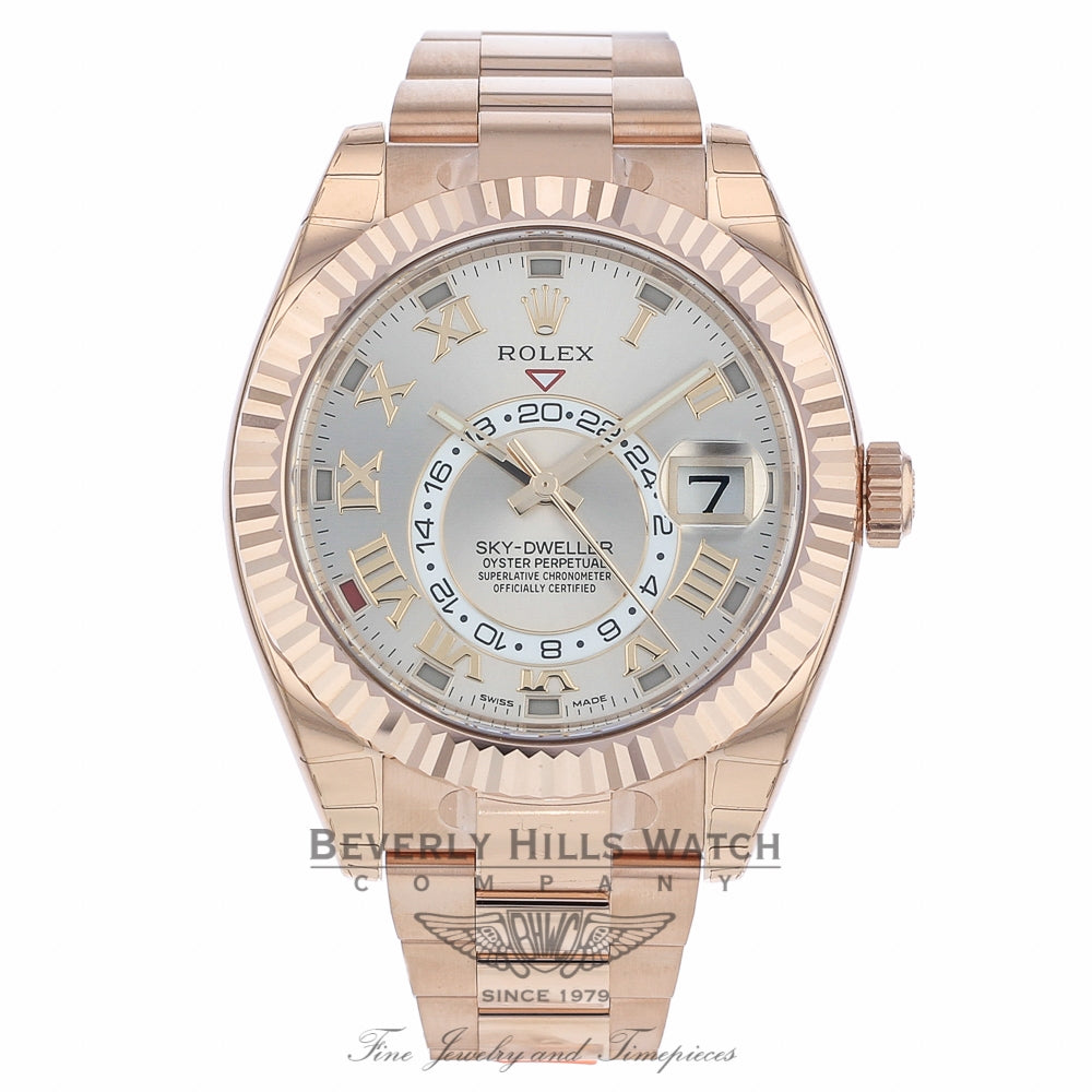 Rolex Sky Dweller Rose Champagne Dial Everose Gold 326935 2HMPVW - Beverly Hills Watch Company