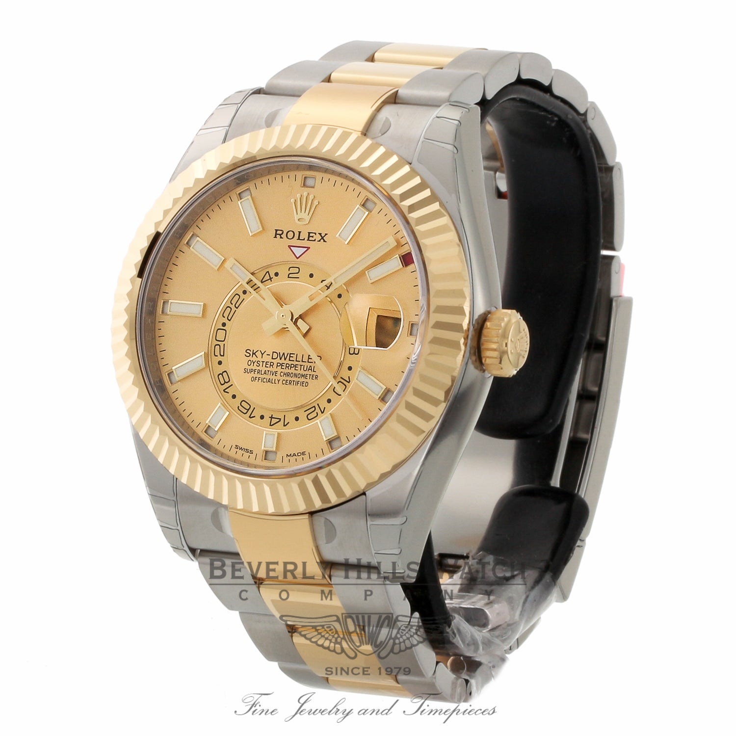 Rolex Sky-Dweller Oyster Perpetual Champagne Dial Automatic 42mm Stainless Steel Yellow Gold 326933 7CFN6U - Beverly Hills Watch