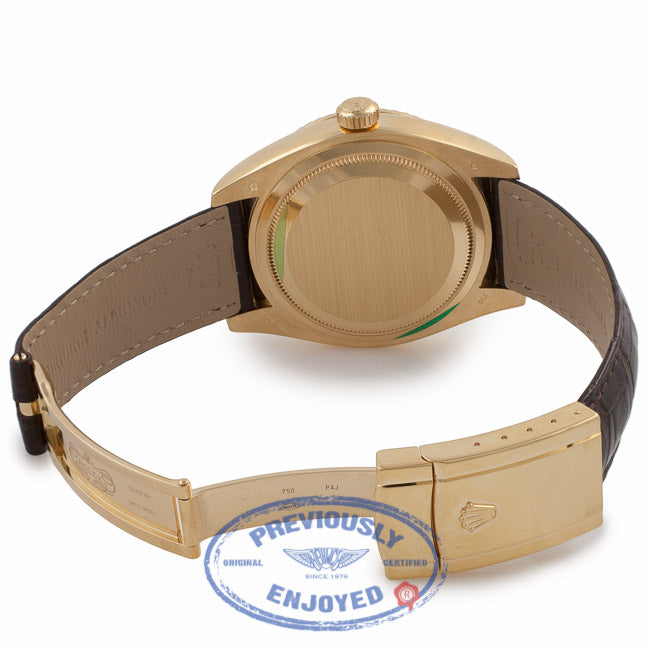 Rolex Sky Dweller Silver Dial 18k Yellow Gold Brown Leather Strap 326138 RM53HR - Beverly Hills Watch Company Watch Store