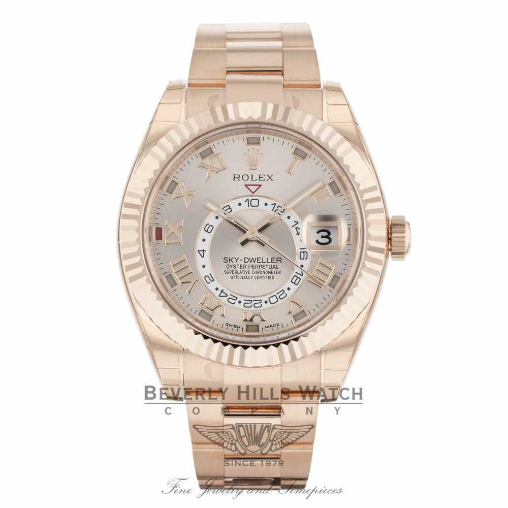 Rolex Sky Dweller Rose Sundust Dial Everose Gold 326935 8JETAF - Beverly Hills Watch Company