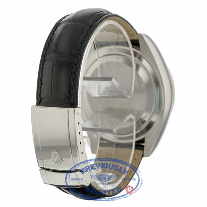 Rolex Sky Dweller Black Dial 18k White Gold Fluted Bezel Black Leather Strap 326139 TWVAC7 - Beverly Hills Watch Company