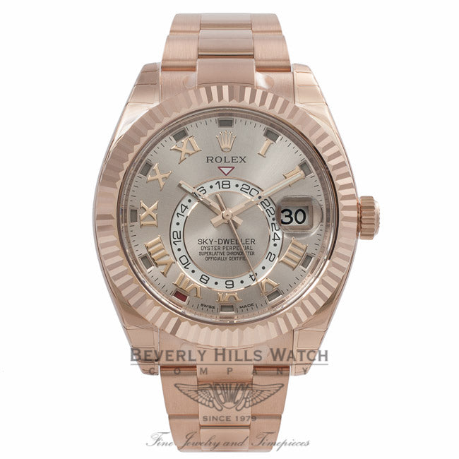 Rolex Sky Dweller Rose Champagne Dial 18K Everose Gold 326935 QY1ALA - Beverly Hills Watch Company