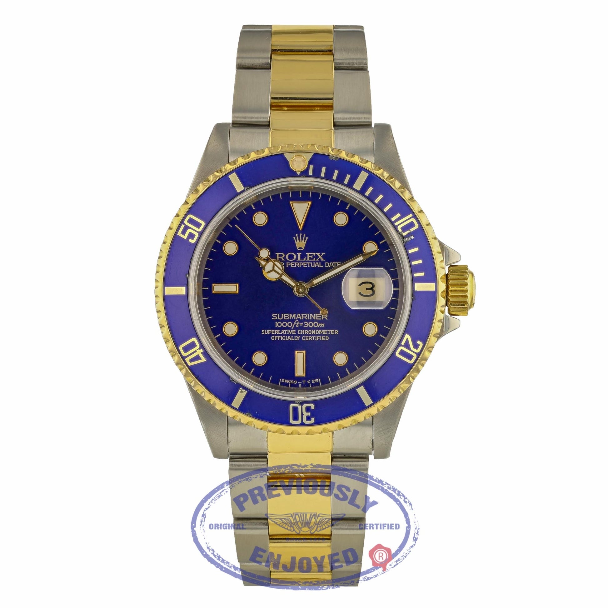 Rolex Classic Submariner 40mm Steel and Yellow Gold Blue Dial 16613 3A1NW9
