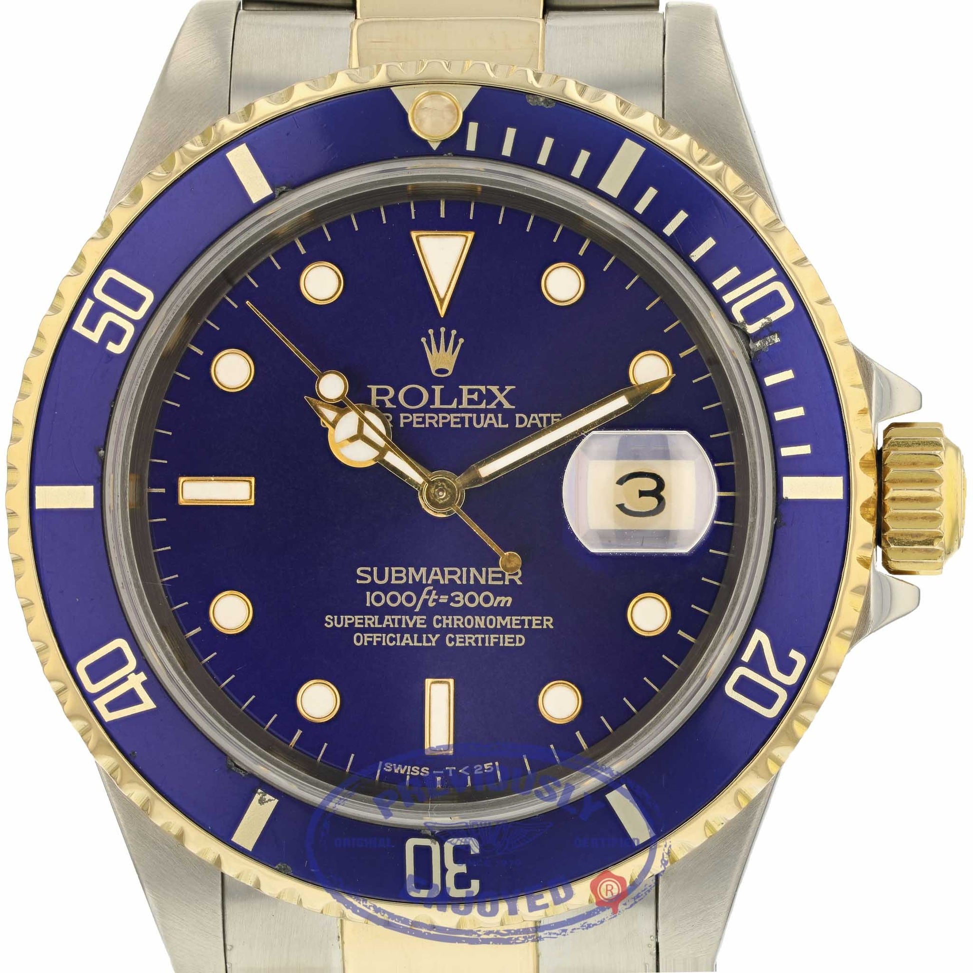 Rolex Classic Submariner 40mm Steel and Yellow Gold Blue Dial 16613 3A1NW9