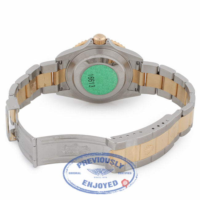 Rolex Submariner Champagne Diamond Sapphire Dial Yellow Gold and Stainless Steel Watch 16613 Y721C2 - Beverly Hills Watch Company