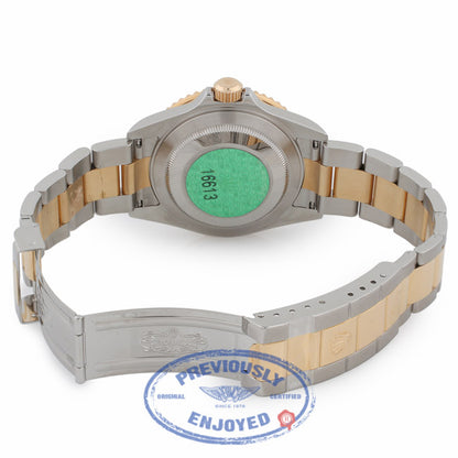 Rolex Submariner Champagne Diamond Sapphire Dial Yellow Gold and Stainless Steel Watch 16613 Y721C2 - Beverly Hills Watch Company