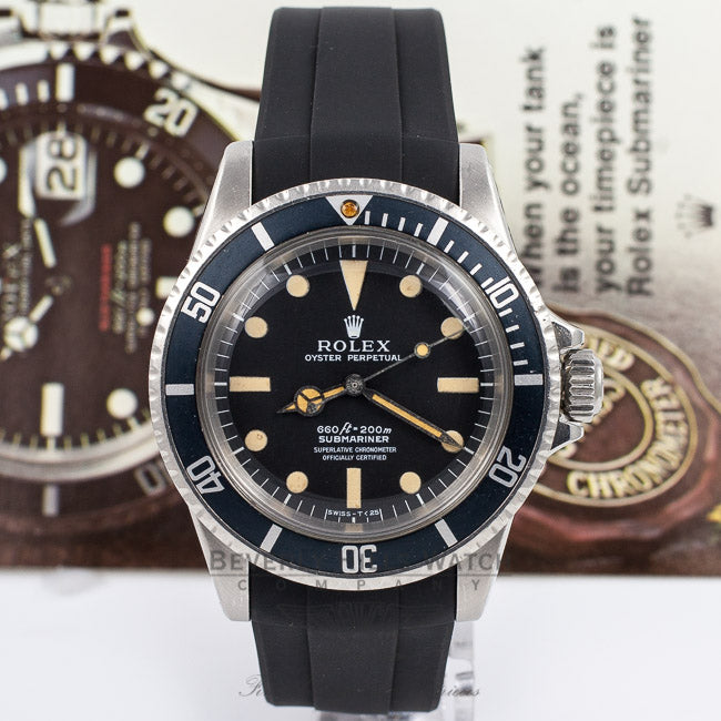 Rubber B Black Rubber Strap for Rolex Submariner 5512  M106-BK with a Tang Buckle Beverly Hills Watch Company Watch Store