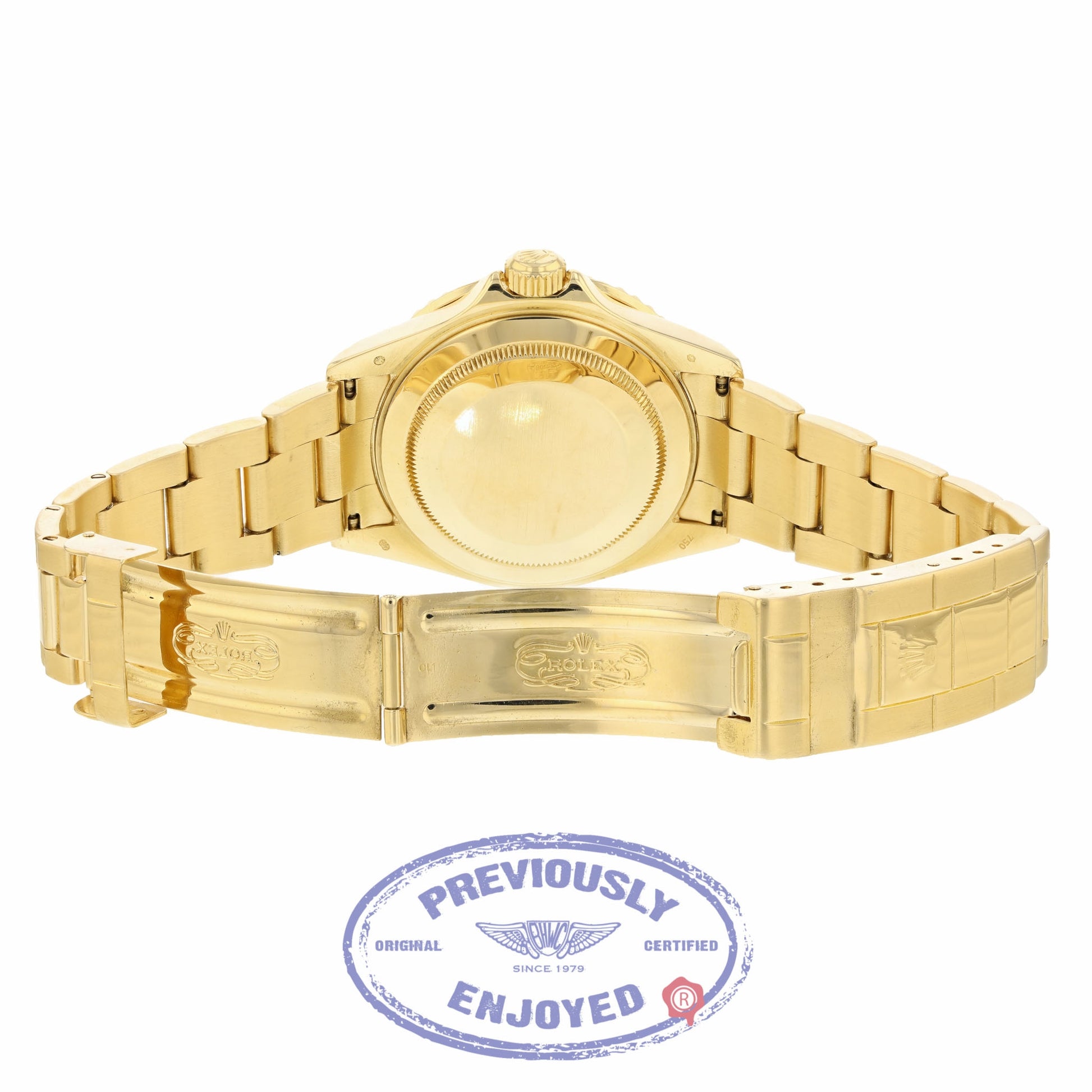 Rolex Submariner Yellow Gold Blue Dial Blue Bezel Oyster Bracelet 16618 Q30TFE