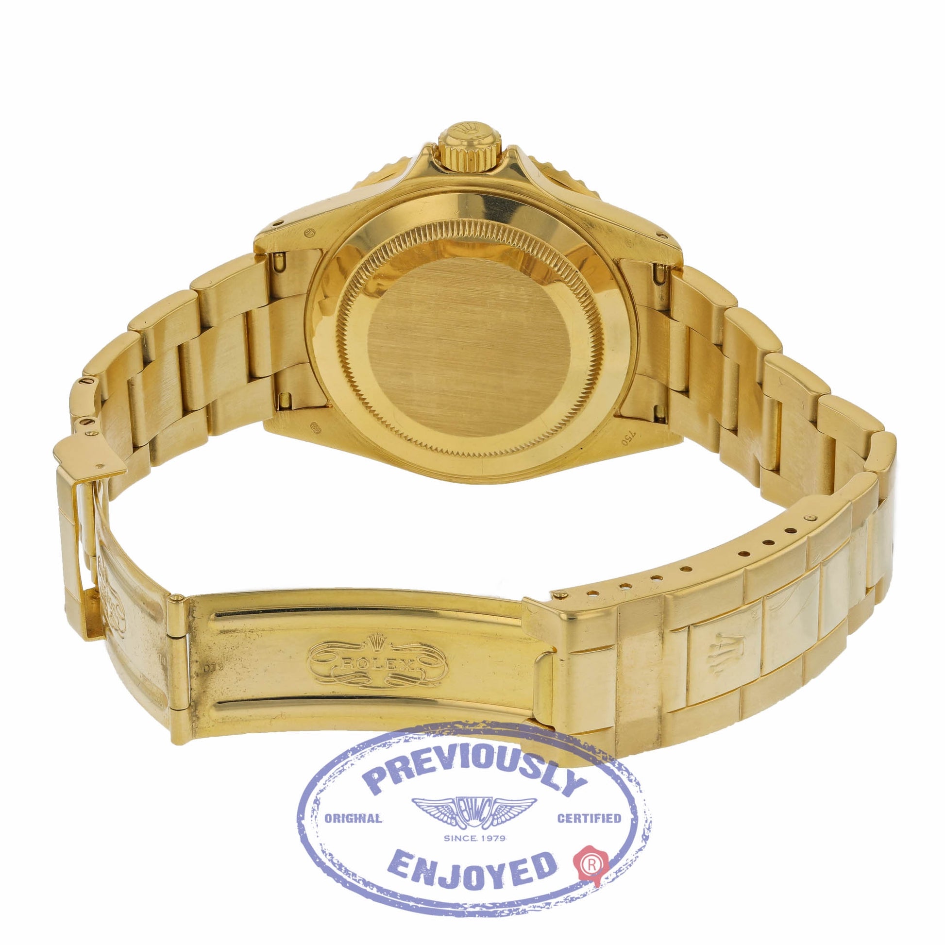 Rolex Submariner 40mm Yellow Gold With Silver Serti Dial Oyster Bracelet Watch 16618 TLRU9X - Beverly Hills Watch Company