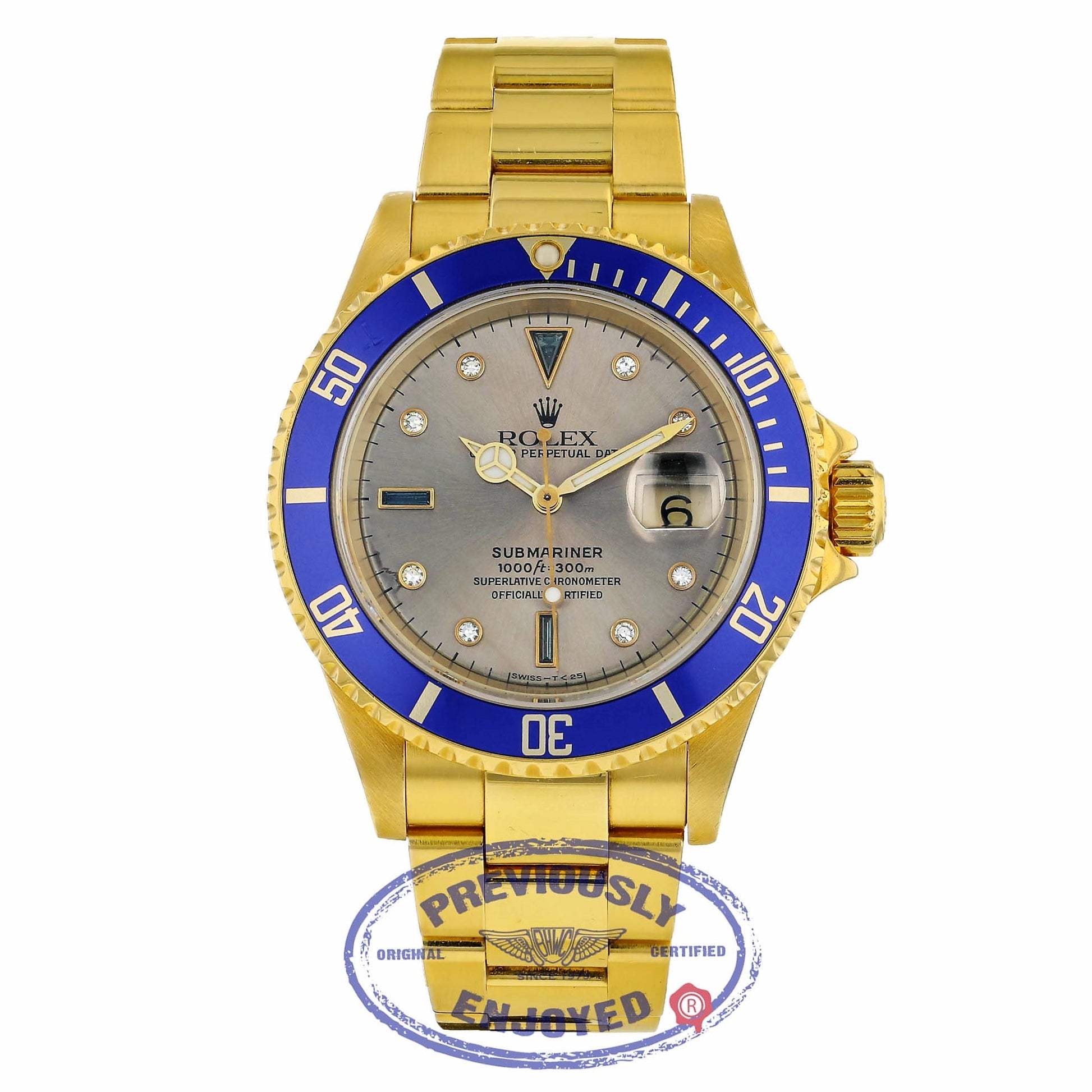Rolex-Submariner-Classic-yellow-gold-silver-Serti-dial-16618-TLRU9X-06