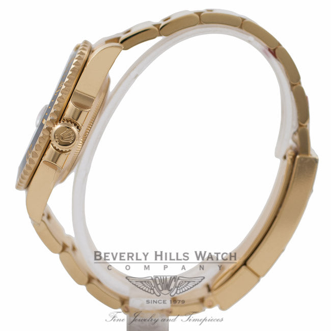 Rolex Submariner 18K Yellow Gold Oyster Bracelet Ceramic Bezel Black Dial Watch 116618 AQ01WZ - Beverly Hills Watch Company Watch Store