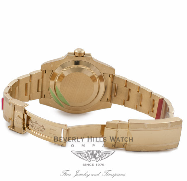 Rolex Submariner 18K Yellow Gold Oyster Bracelet Ceramic Bezel Black Dial Watch 116618 AQ01WZ - Beverly Hills Watch Company Watch Store