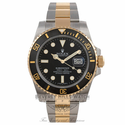 Rolex Submariner 40mm Ceramic Black Dial Yellow Gold and Stainless Steel 116613 - Beverly Hills Watch Company
