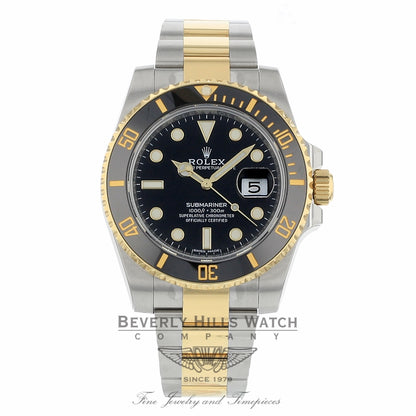 Rolex Submariner 40mm Ceramic Black Dial Yellow Gold and Stainless Steel 116613 - Beverly Hills Watch Company
