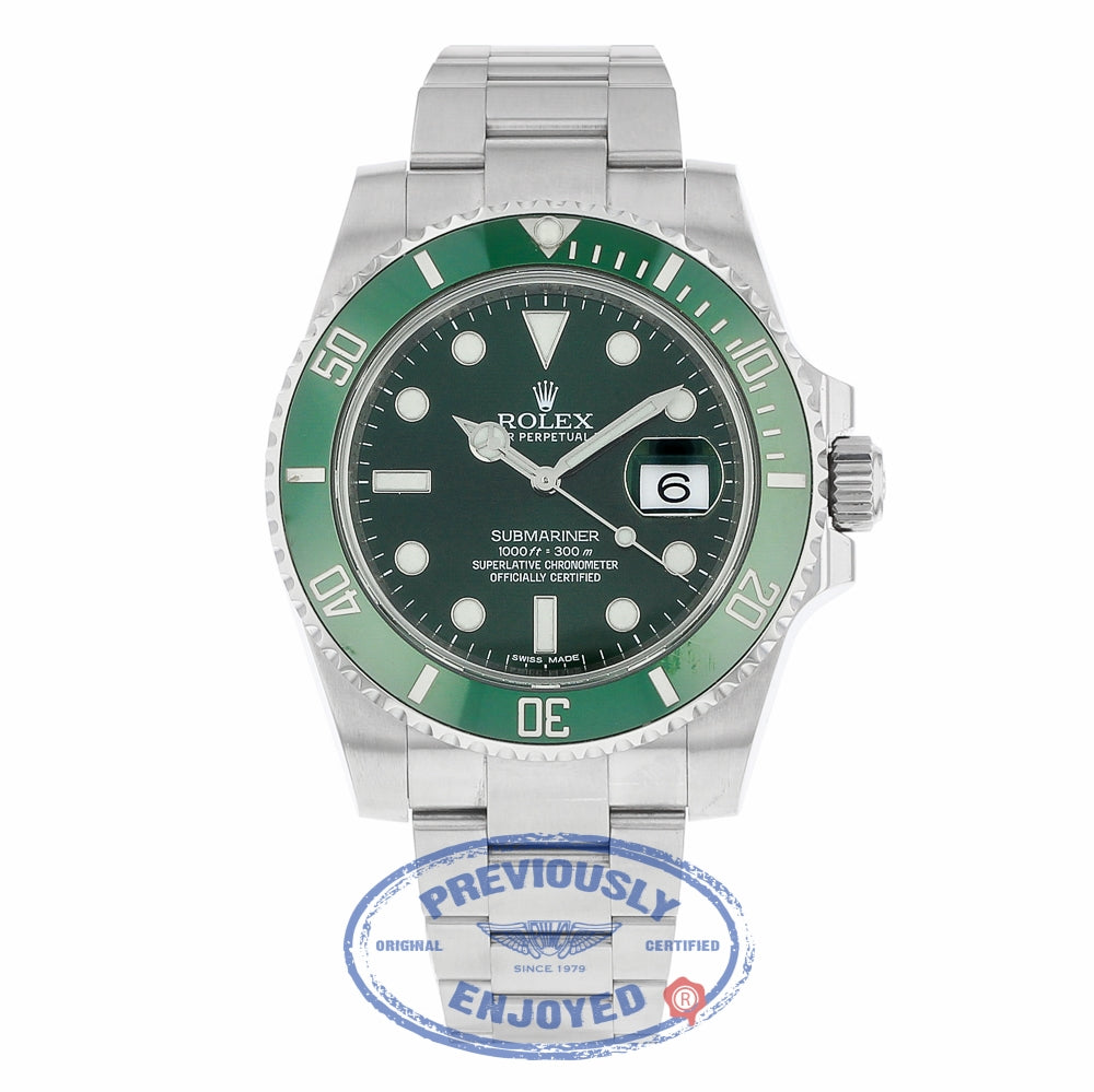 Rolex Submariner Stainless Steel Green Ceramic Bezel and Dial "Hulk" 116610LV 1JP2K1 - Beverly Hills Watch Company