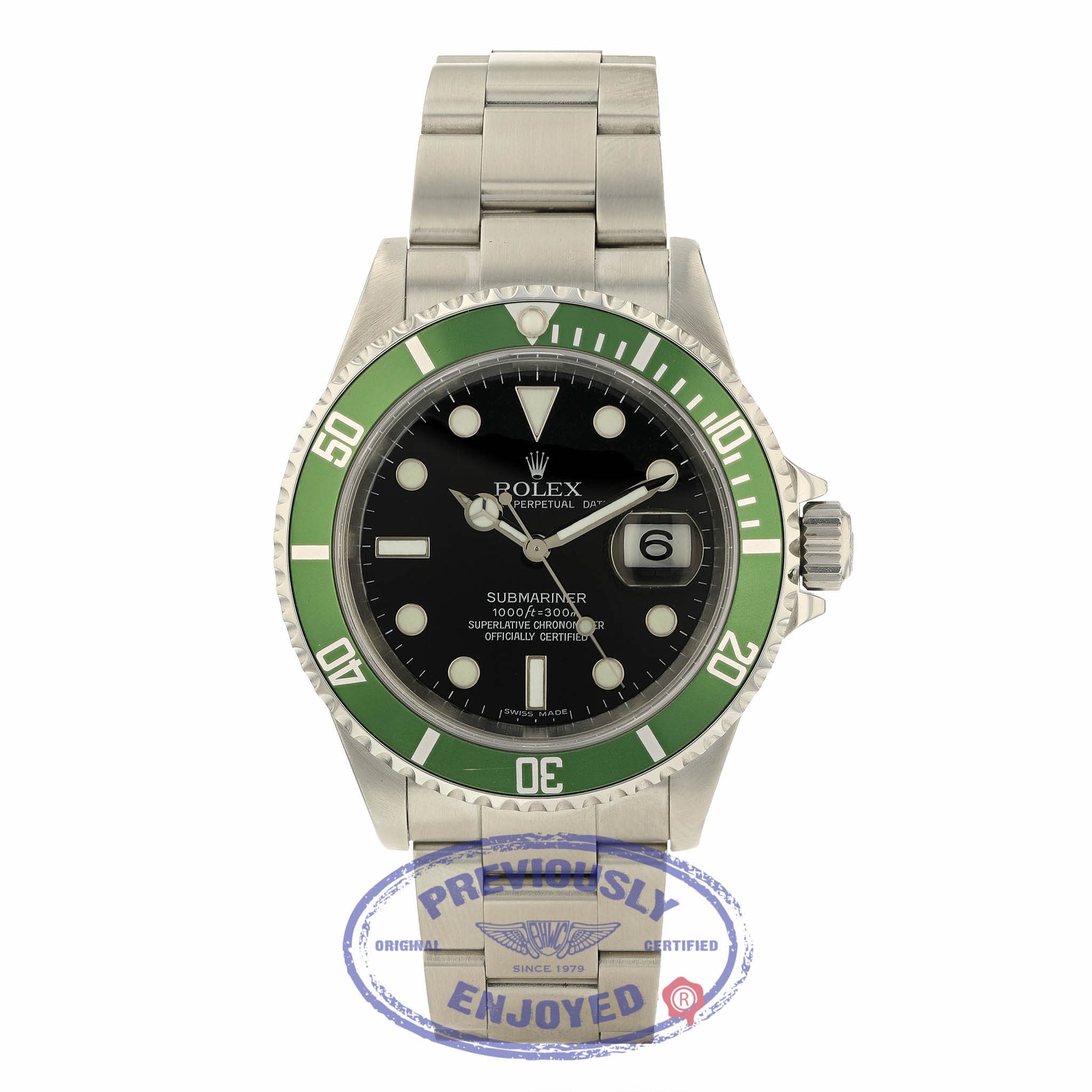 Rolex Submariner 50th Anniversary Green Bezel "Kermit" Black Dial 16610 TUUFJN