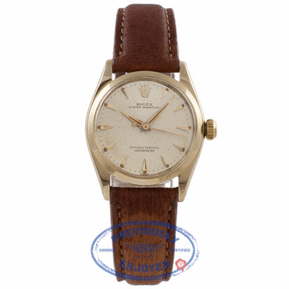 Rolex Vintage Circa 1946 Yellow Gold Silver Dial Gold Baton Hands Automatic 6548 KTJT4P - Beverly Hills Watch Company Watch Store