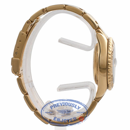 Rolex Yacht-Master Ladies 18k Yellow Gold 29MM Blue Dial Oyster Bracelet 69628 Y3WX5J - Beverly Hills Watch Store