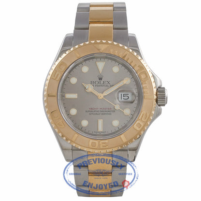 Rolex Yachtmaster 18K Yellow Gold Stainless Steel Oyster Bracelet Grey Dial 16623 PKYH6P - Beverly Hills Watch Company Watch Store
