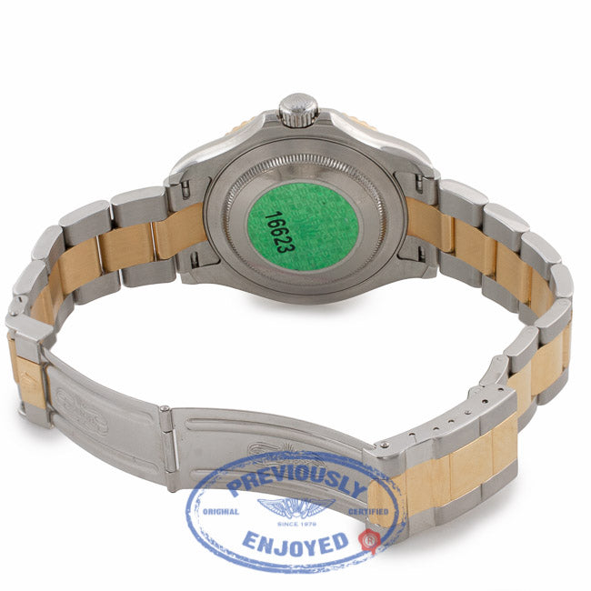 Rolex Yachtmaster 18K Yellow Gold Stainless Steel Oyster Bracelet Grey Dial 16623 PKYH6P - Beverly Hills Watch Company Watch Store
