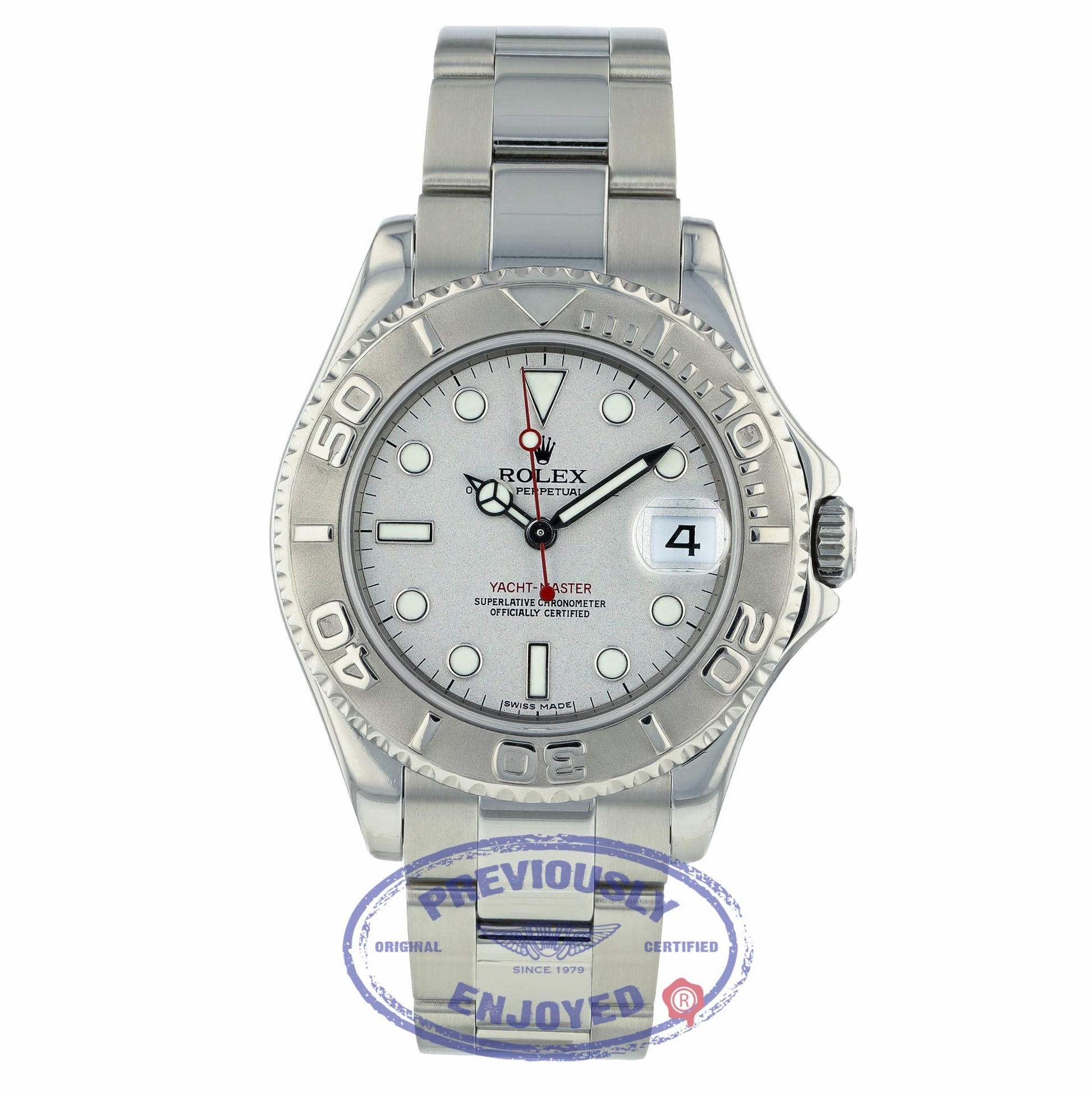 Rolex Yachtmaster 35mm Stainless Steel and Platinum 168622 T0Z001