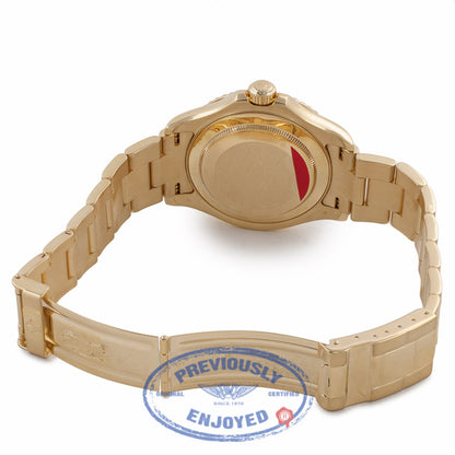 Rolex Yachtmaster 18K Yellow Gold Oyster Bracelet Black Mother of Pearl Dial Watch 16628B Y8K8X1 - Beverly Hills Watch Company Watch Store