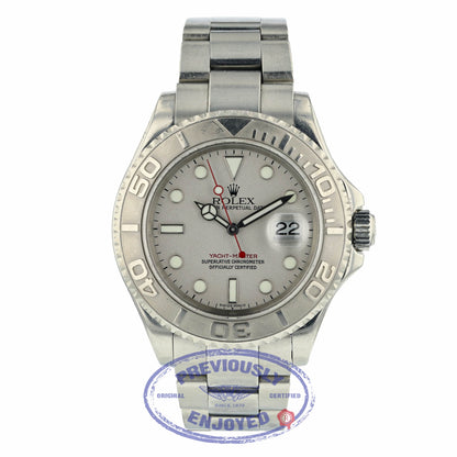 Rolex Yachtmaster 40mm Stainless Steel Oyster Bracelet Platinum Bezel and Dial 16622 HXMMUE