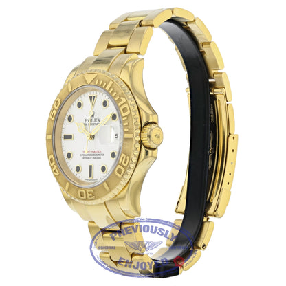 Rolex Yachtmaster 40mm Yellow Gold White Dial Watch 16628 N3AMWR - Beverly Hills Watch Company