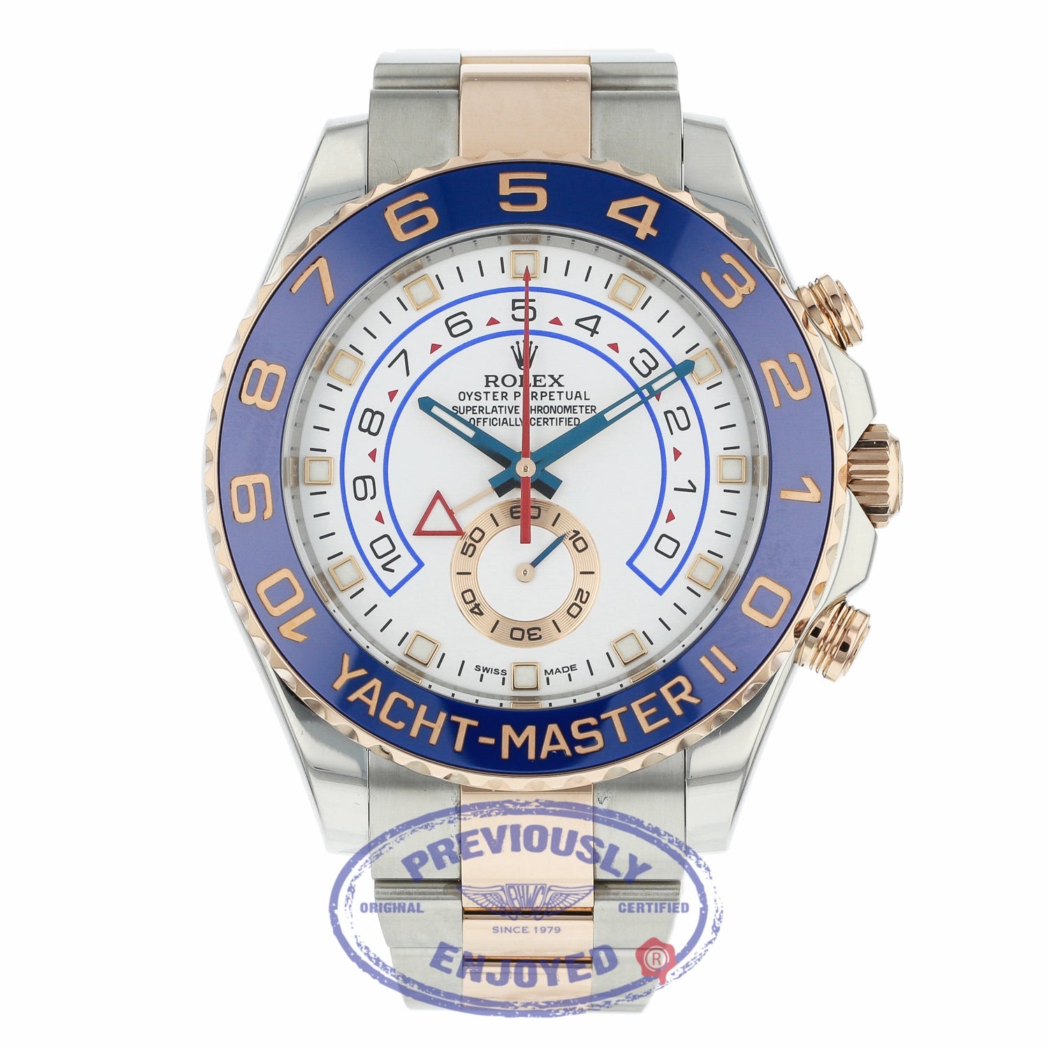 Rolex Yacht-Master II 44mm Rose Gold and Stainless Steel 116681 5YPYD7 - Beverly Hills Watch Company