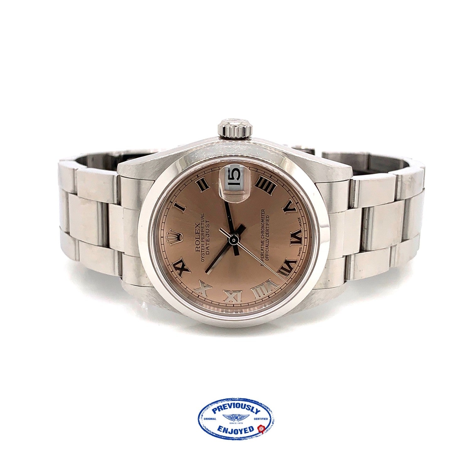 Rolex Datejust 31MM Stainless Steel Pink Dial Roman Numerals Oyster Bracelet 78240 C27UL4