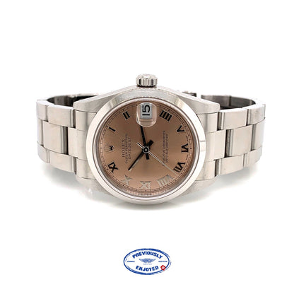 Rolex Datejust 31MM Stainless Steel Pink Dial Roman Numerals Oyster Bracelet 78240 C27UL4