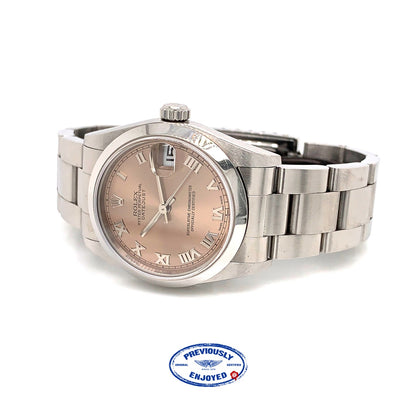 Rolex Datejust 31MM Stainless Steel Pink Dial Roman Numerals Oyster Bracelet 78240 C27UL4