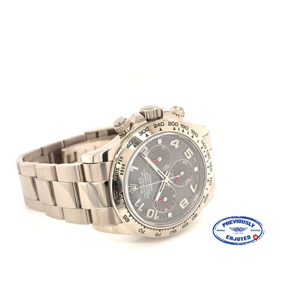 Rolex Daytona Chronograph 18K White Gold Oyster Bracelet Rhodium Arabic Dial 116509 C6PXVC