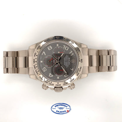 Rolex Daytona Chronograph 18K White Gold Oyster Bracelet Rhodium Arabic Dial 116509 C6PXVC