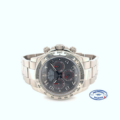 Rolex Daytona Chronograph 18K White Gold Oyster Bracelet Rhodium Arabic Dial 116509 C6PXVC