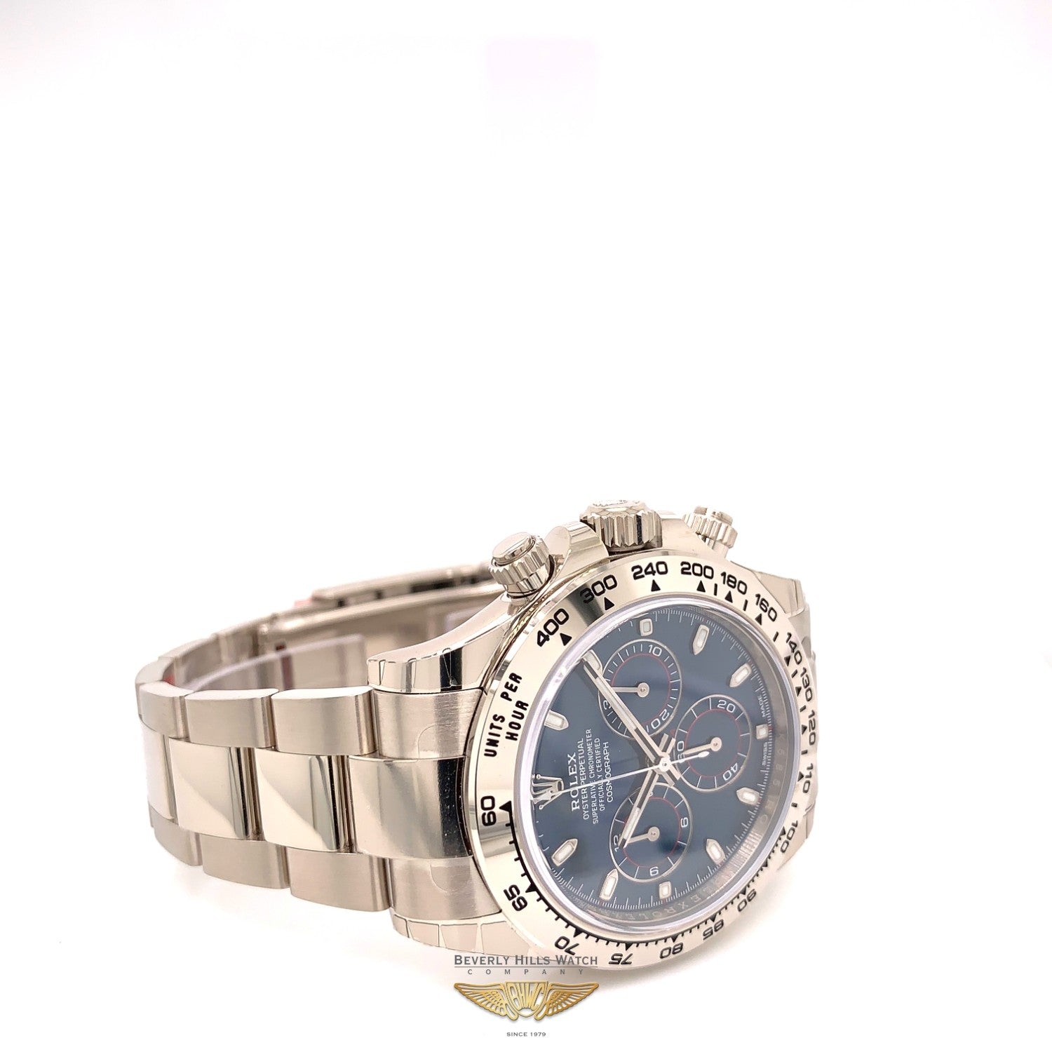 Rolex Daytona Chronograph 18K White Gold Oyster Bracelet Blue Dial 116509 LT2RYD - Beverly Hills Watch