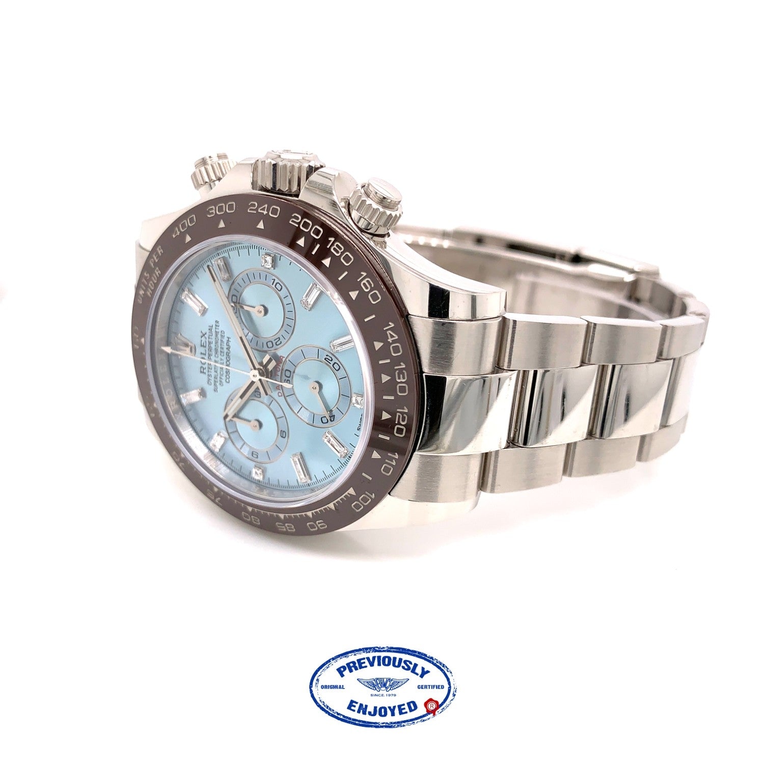 Rolex Daytona Platinum Ice Blue Diamond Dial Cerachrom Bezel 116506 MMD8HH