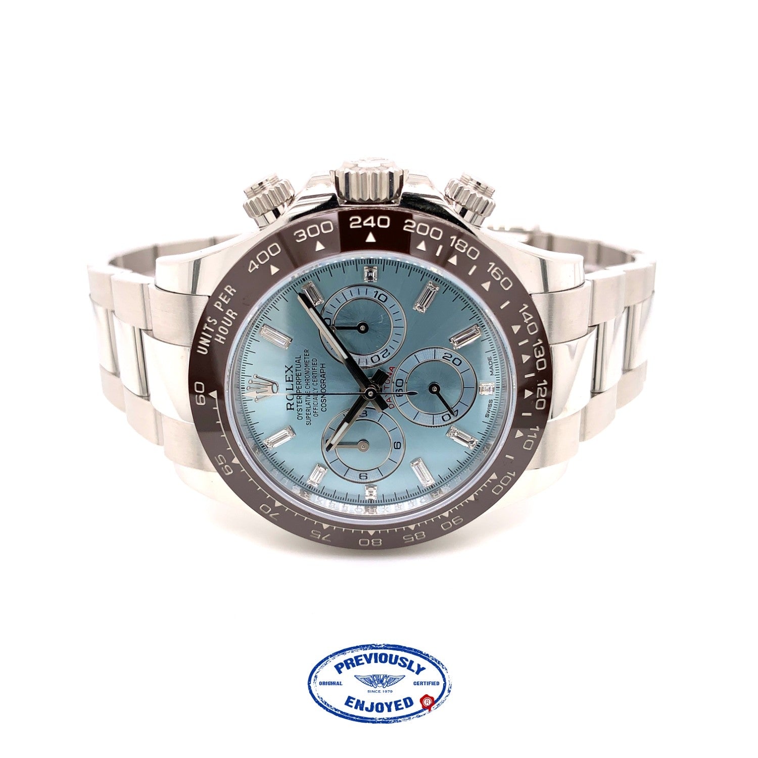 Rolex Daytona Platinum Ice Blue Diamond Dial Cerachrom Bezel 116506 MMD8HH