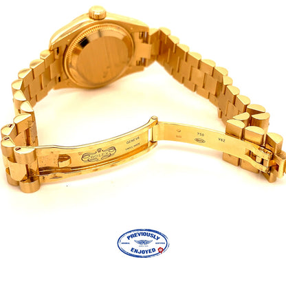 Rolex Lady Datejust 26mm Yellow Gold President Mother of Pearl Diamond Dial 179178 CW96XN